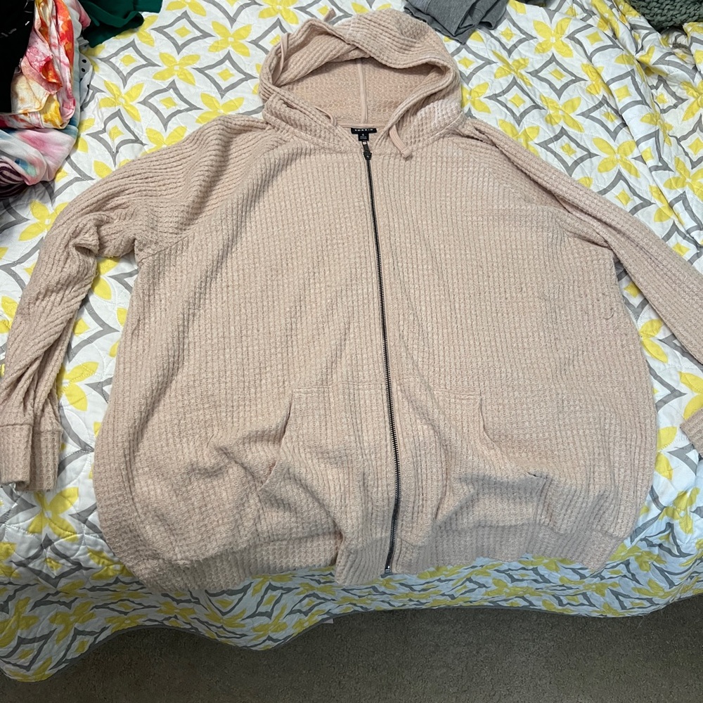 Torrid Beige Textured Zip-Up Jacket